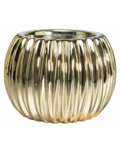 Gold Elecroplated Ribbed Orchid Pot 14.6cm