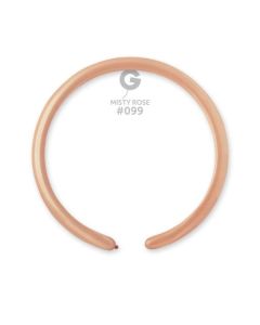 1"/2.5cm Latex Modelling Balloons Misty Rose Pk50  #099 Gemar