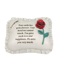 Daughter Pillow Memorial Plaque 19x15cm David Fischhoff