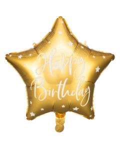 15" Happy Birthday Gold Star Foil Balloon PartyDeco