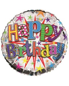 18" Printed Foil Balloon Birthday Multi