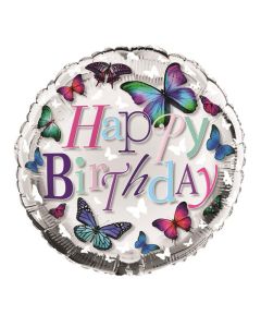 18" Multi Coloured Butterflies Round Foil Simon Elvin