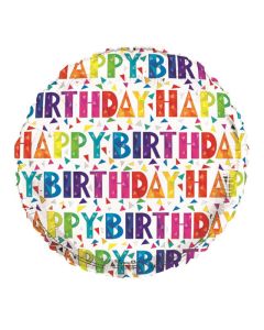 18" Printed Foil Balloon Happy Birthday
