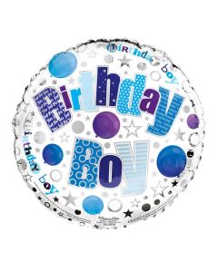 18" PRINTED FOIL BALLOON HAPPY BIRTHDAY BOY - FB1207/1