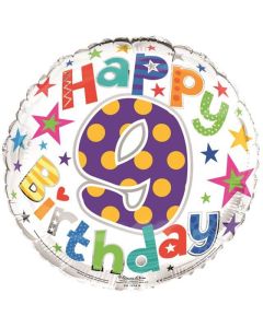 18" PRINTED FOIL BALLOON AGE 9 UNISEX - FB1218/1