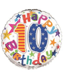 18" PRINTED FOIL BALLOON AGE 10 UNISEX - FB1219/1