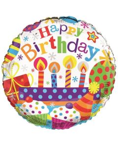18" Printed Foil Balloon Happy Birthday