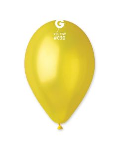 Metallic Yellow 12" Latex Balloons Pk50 #030 Gemar