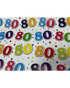 80th Birthday Gift Wrap Pk12 Simon Elvin