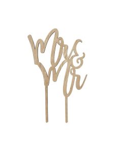 Mr & Mr' Wooden Cake Topper