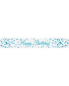 9ft Banner Sparkling Fizz Birthday Blue Holographic - 625808