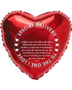 18" Red Heart Valentine Foil Balloon - 30688