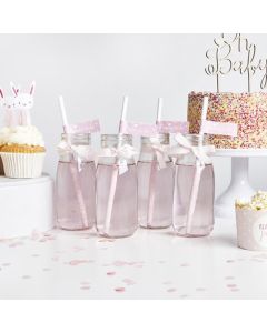 Pink Oh Baby Glass Milk Bottle Club Green