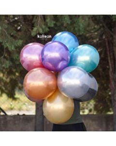 12" MirrorChrome Assorted Mix 50ct Latex Balloons From Kalisan