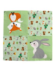 Woodland Happy Birthday Napkins 33x33cm Pk20