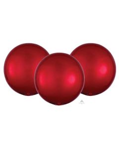 15" Red Orbz Pack of 3 Unpackaged Foil Balloon Anagram
