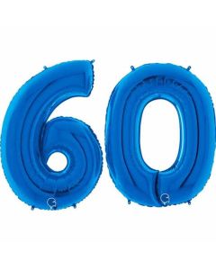 40" Blue Double Numbers 60 Foil Balloon Grabo