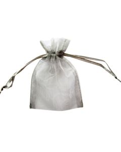 Small Organza Favour Bag Silver PK10