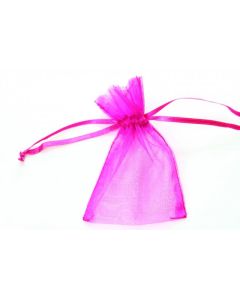 X Large Organza Favour Bags Fuschia PK10