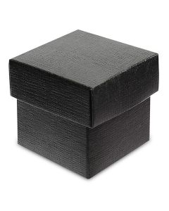 Silk Square Box With Lid 50 x 50 x 50mm Black