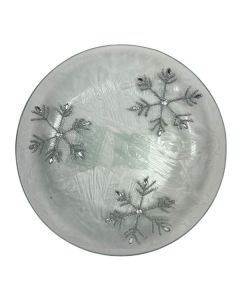 Snowflake Glass Candle Plate