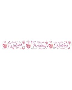 Single Banner Pink Wedding 2.5m Foil Simon Elvin