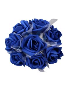 Royal Blue 6cm Foam Roses Tulle Pk8 WFC