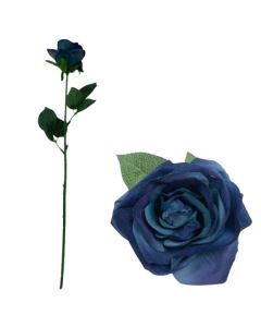 Flocked Velvet Tea Rose Royal Blue
