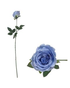 Single Stem Silk Blooming Rose Baby Blue
