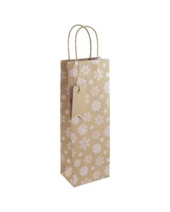 Kraft Snowflake Bottle Gift Bags Pk12 Eurowrap