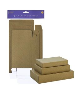 3 Gold Flat Packed Boxes 6Pk Partisan