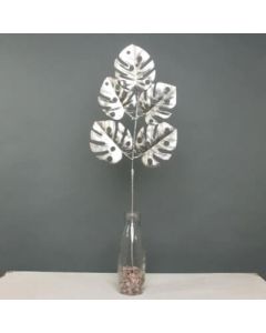 Metallic Monstera Leaf Spray Champagne Apac
