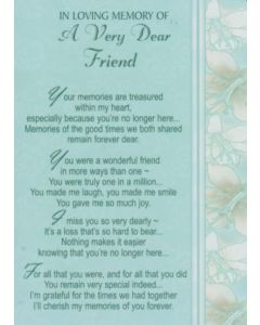 Very Dear Friend Grave Card pk12 Xpress Yourself