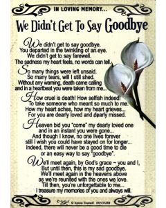 Goodbye Grave Card Pk6 Xpress Yourself