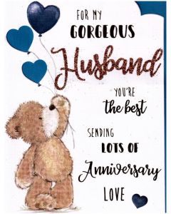 PK6 LOVE & WISHES - HUSBAND ANNIVERSARY - C75 CARDS  ,NETT - Y95G4180/6
