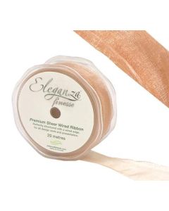 20m Rose Gold Wired 23mm Ribbon Oaktree