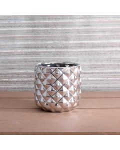 Silver Pineapple Ceramic Pot 13.3cm