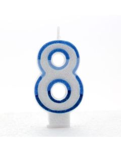 Blue Number 8 Candle Kaleidoscope