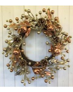 Champagne Pinecone/Apple Wreath