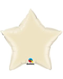 4" Ivory Star Air Fill Foil Balloon Unpackaged Qualatex
