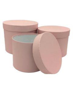 Set of 3 Hat Boxes Light Pink Tulip