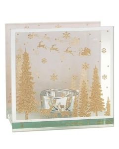 Xmas Gold Glitter Tealight Holder