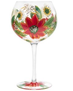 Xmas Hand Painted Gin Glass