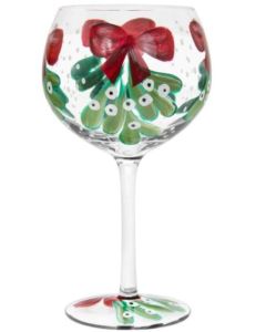 Xmas Hand Painted Gin Glass