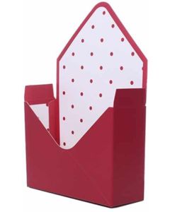 Flower Bouquet Envelope Boxes Red/White Dot 12Pk