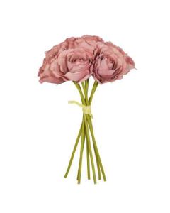 Open Rose Posy Hand Tied Puce