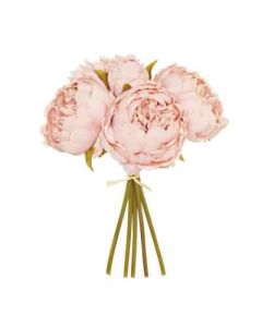 28cm Bisque Peony X 5 Flower Posy