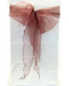 Organza Chair Sashes Chocolate Brown 3m x 22cm 5Pk