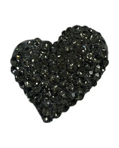 Heart Brooch Smoke Grey