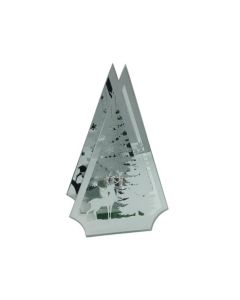 Glass Triangular Tealight Holder Reindeer 19cm